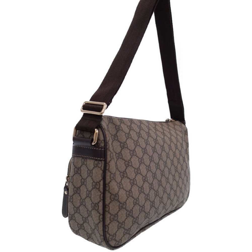 Gucci Brown Flat Messenger Crossbody Bag Plus GG Monogram